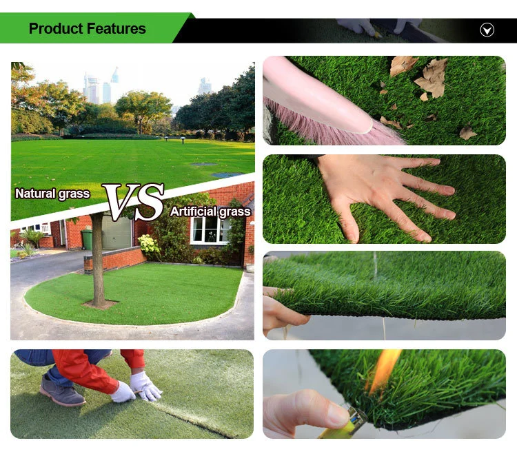 Four Color Natural Looking Synthetic Turf Fake Landscape Artificial Grass